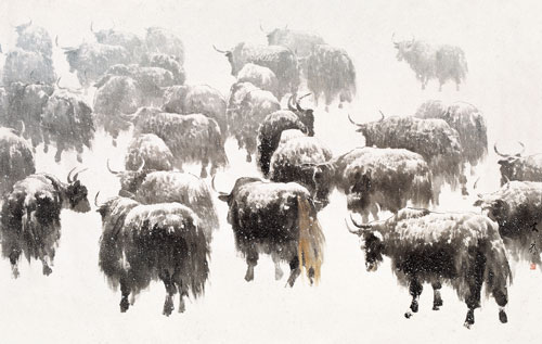 刘大为《雪域生灵》143×220cm-2006