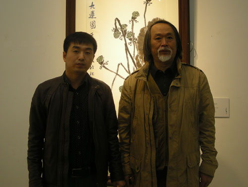 画展主人邢少臣与《艺术天成》范畴部经理林少云端合影