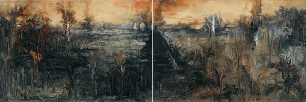 2008-风景系列二——17号 80×240cm-布面油画
