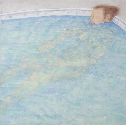 李戈晔,闷--70cmX70cm--纸本彩墨-2008
