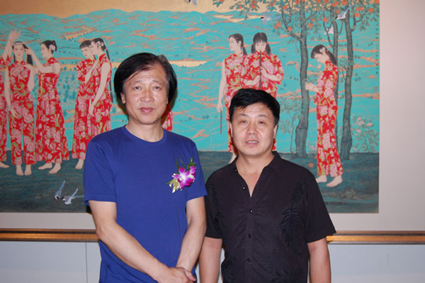著名画家周尊圣与总编辑杨摩根娱乐合影